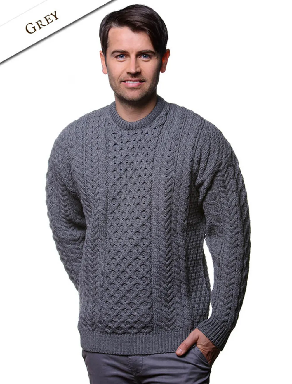 Glenaran Sweaters^Men's Merino Aran Sweater