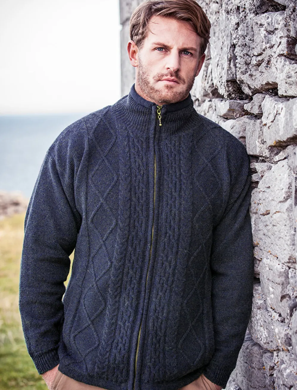 Glenaran Cardigans, Jackets & Coats^Windproof Aran Style Jacket