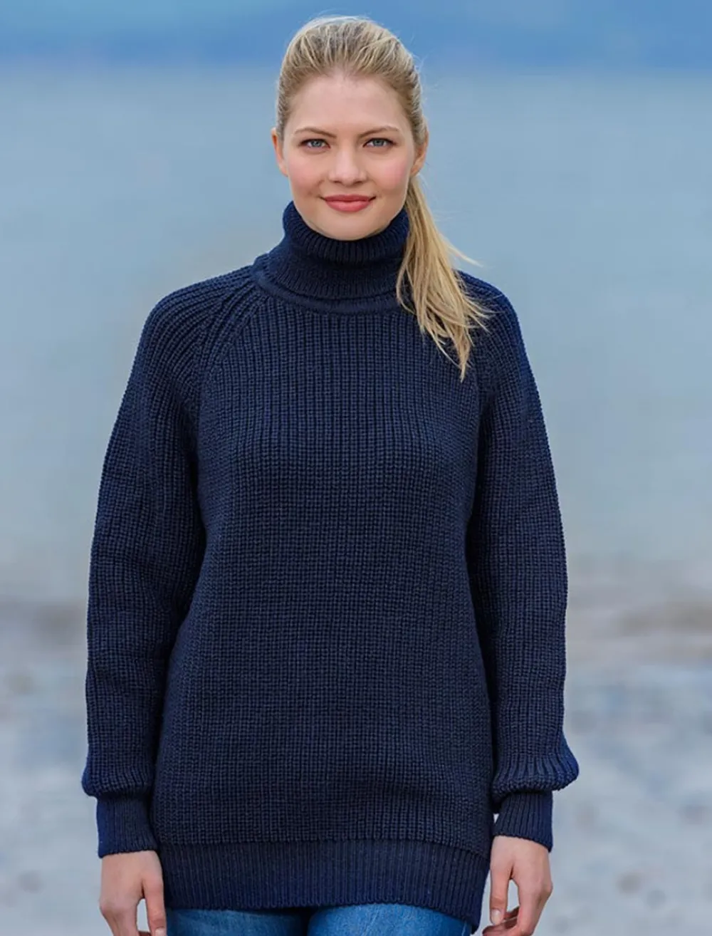 Glenaran Sweaters^Women's Merino Ribbed Turtleneck Sweater
