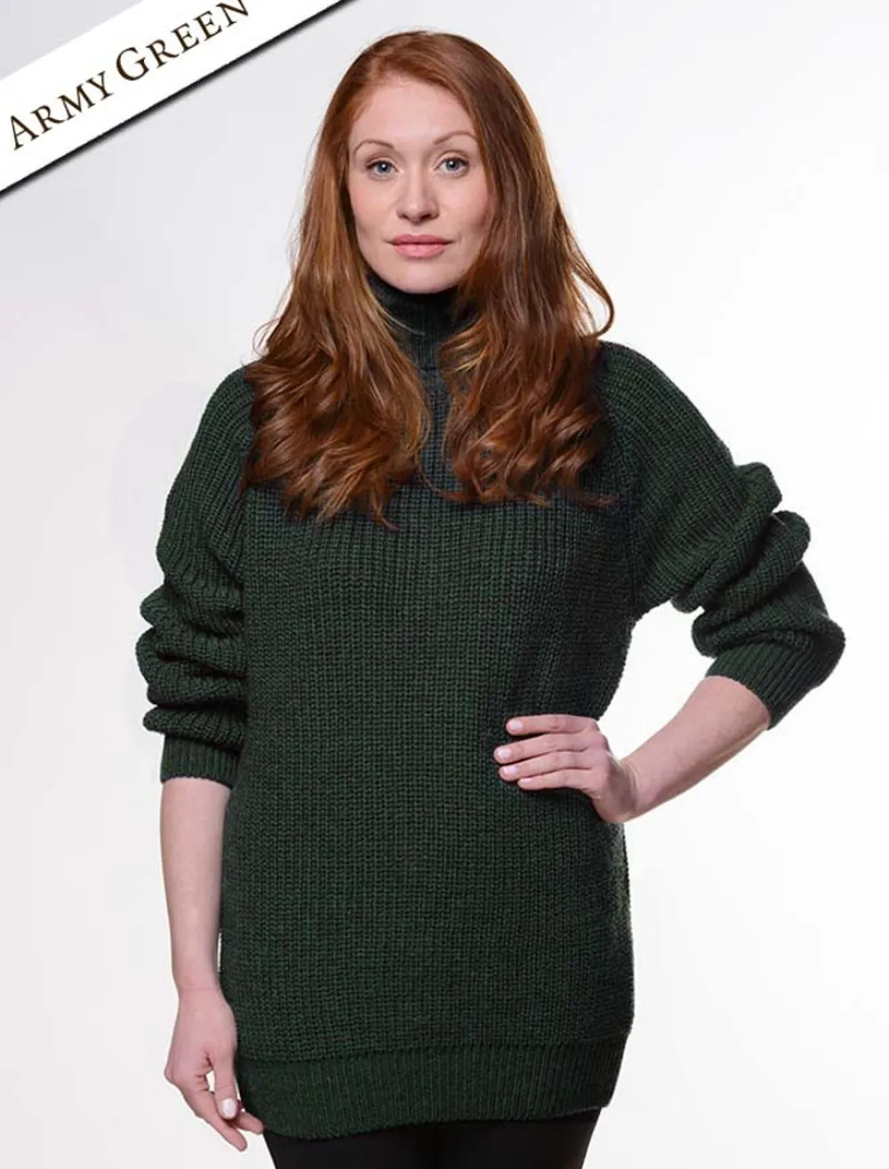 Glenaran Sweaters^Women's Merino Ribbed Turtleneck Sweater