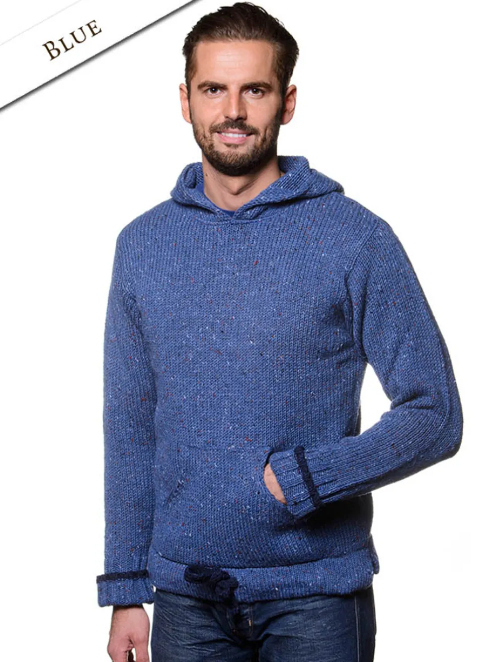 Glenaran Sweaters^Men's Wool Hoodie with Pouch Pocket
