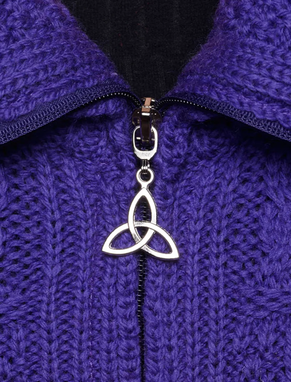 Glenaran Cardigans, Jackets & Coatigans^Double Collar Zip Merino Aran Cardigan