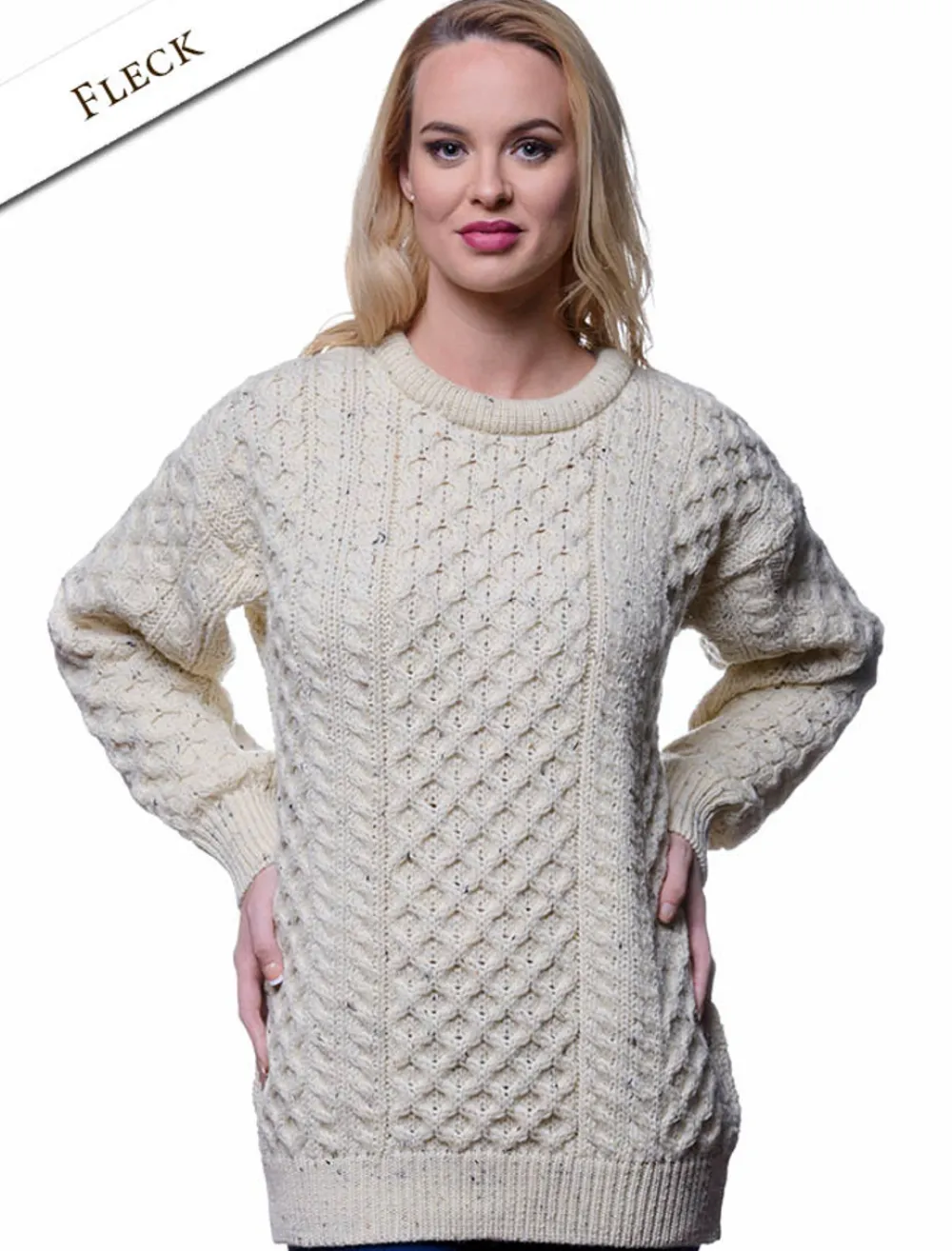 Glenaran Sweaters^Women's Heavyweight Traditional Aran Wool Sweater