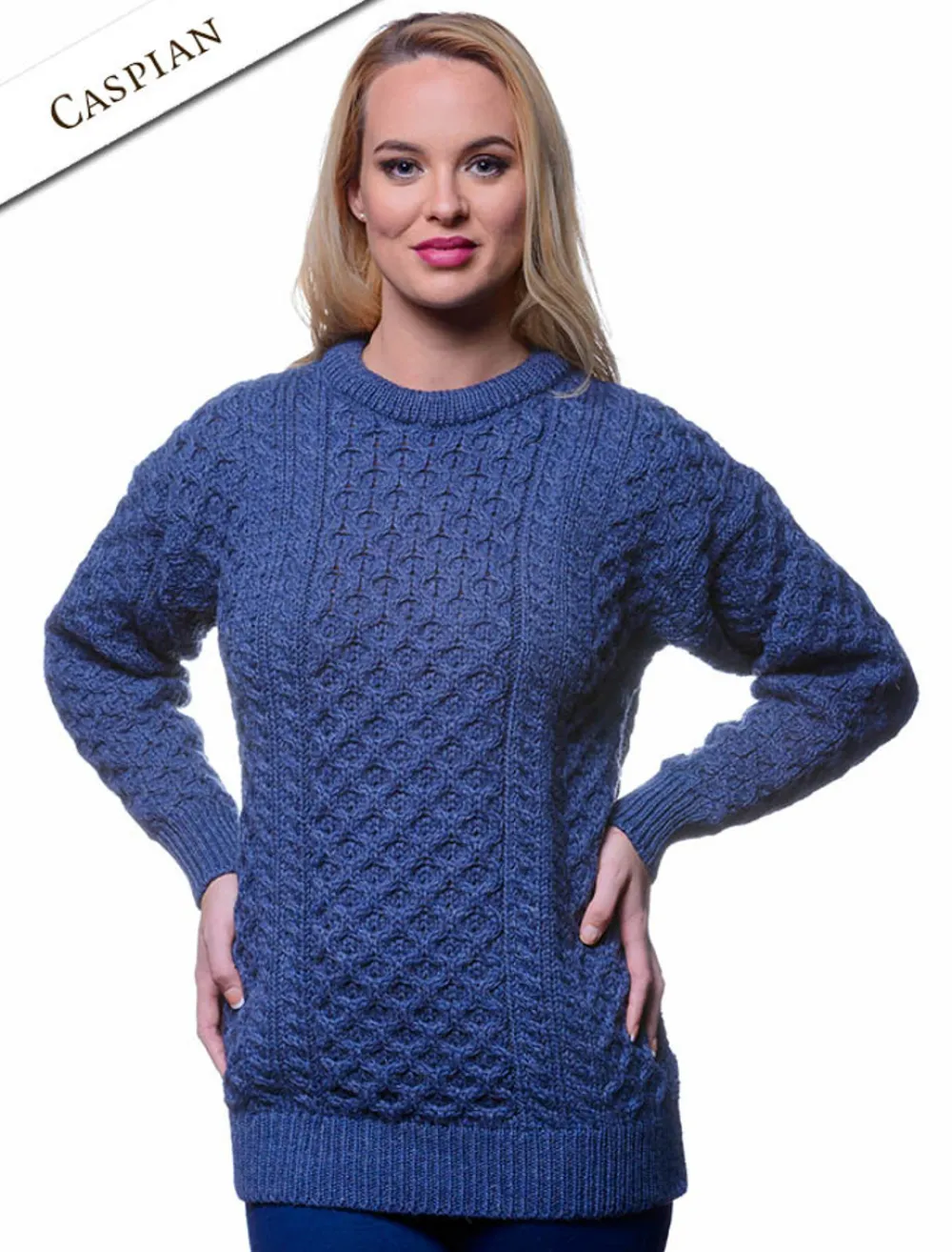 Glenaran Sweaters^Women's Heavyweight Traditional Aran Wool Sweater