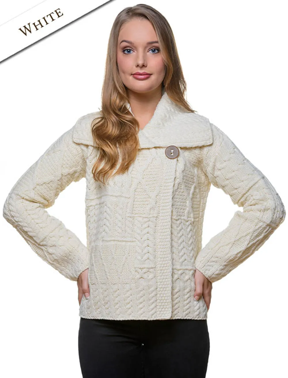 Glenaran Cardigans, Jackets & Coatigans^Patchwork Cardigan with Collar