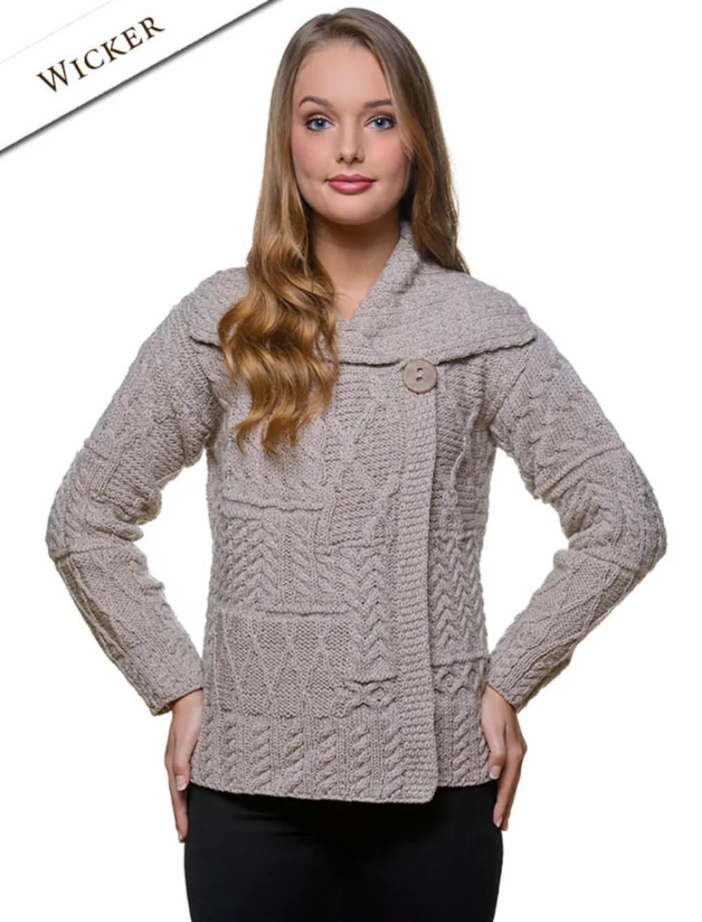 Glenaran Cardigans, Jackets & Coatigans^Patchwork Cardigan with Collar