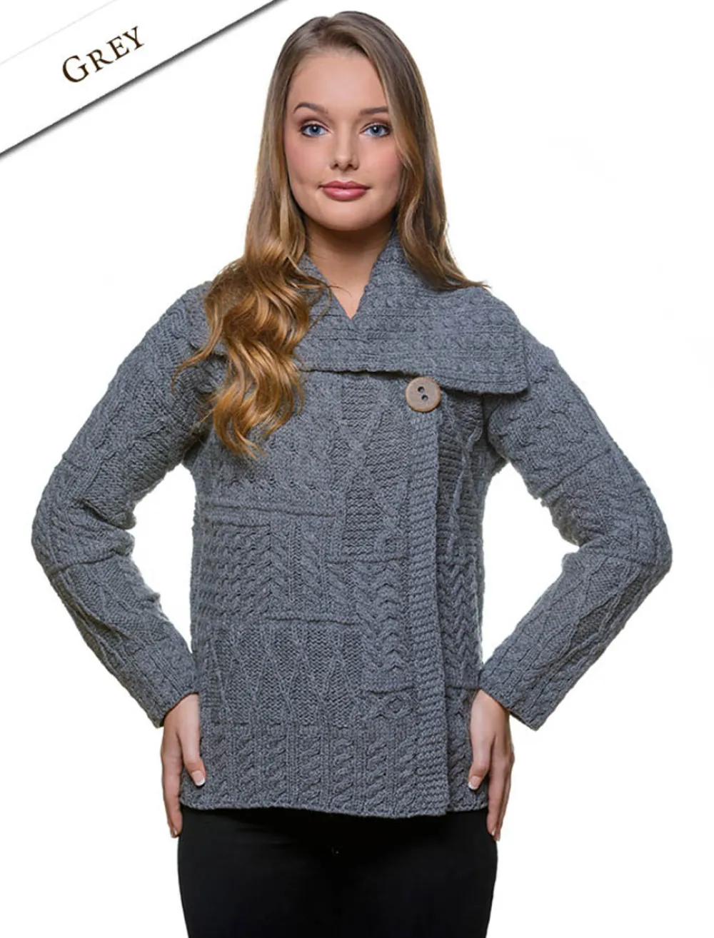 Glenaran Cardigans, Jackets & Coatigans^Patchwork Cardigan with Collar