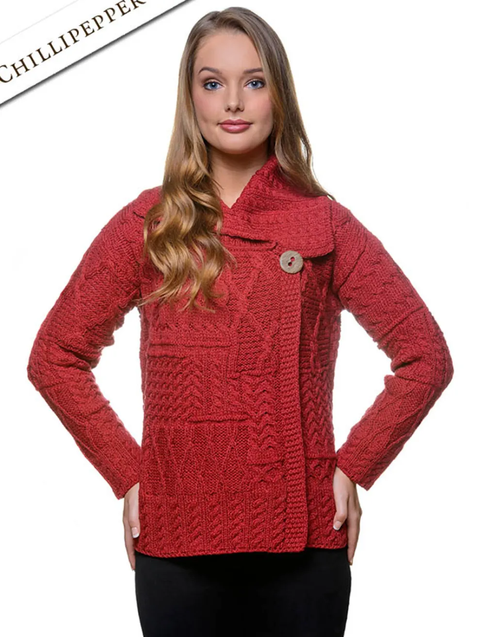 Glenaran Cardigans, Jackets & Coatigans^Patchwork Cardigan with Collar