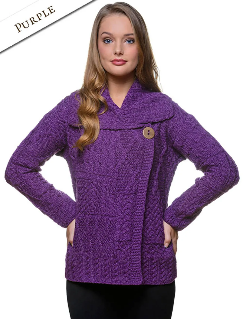 Glenaran Cardigans, Jackets & Coatigans^Patchwork Cardigan with Collar