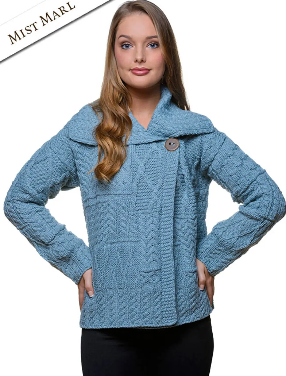 Glenaran Cardigans, Jackets & Coatigans^Patchwork Cardigan with Collar