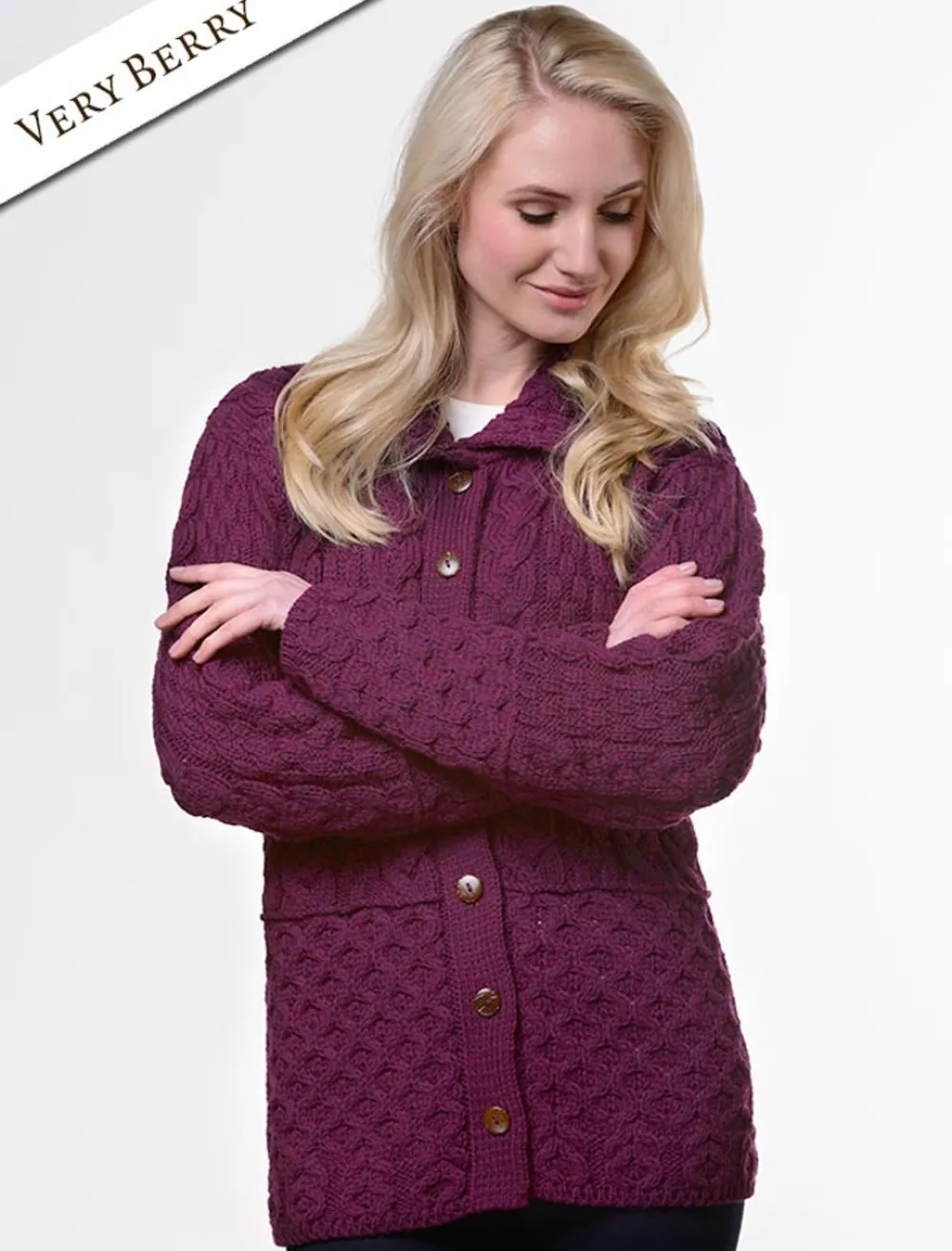 Glenaran Cardigans, Jackets & Coatigans^Honeycomb Button-Up Cardigan