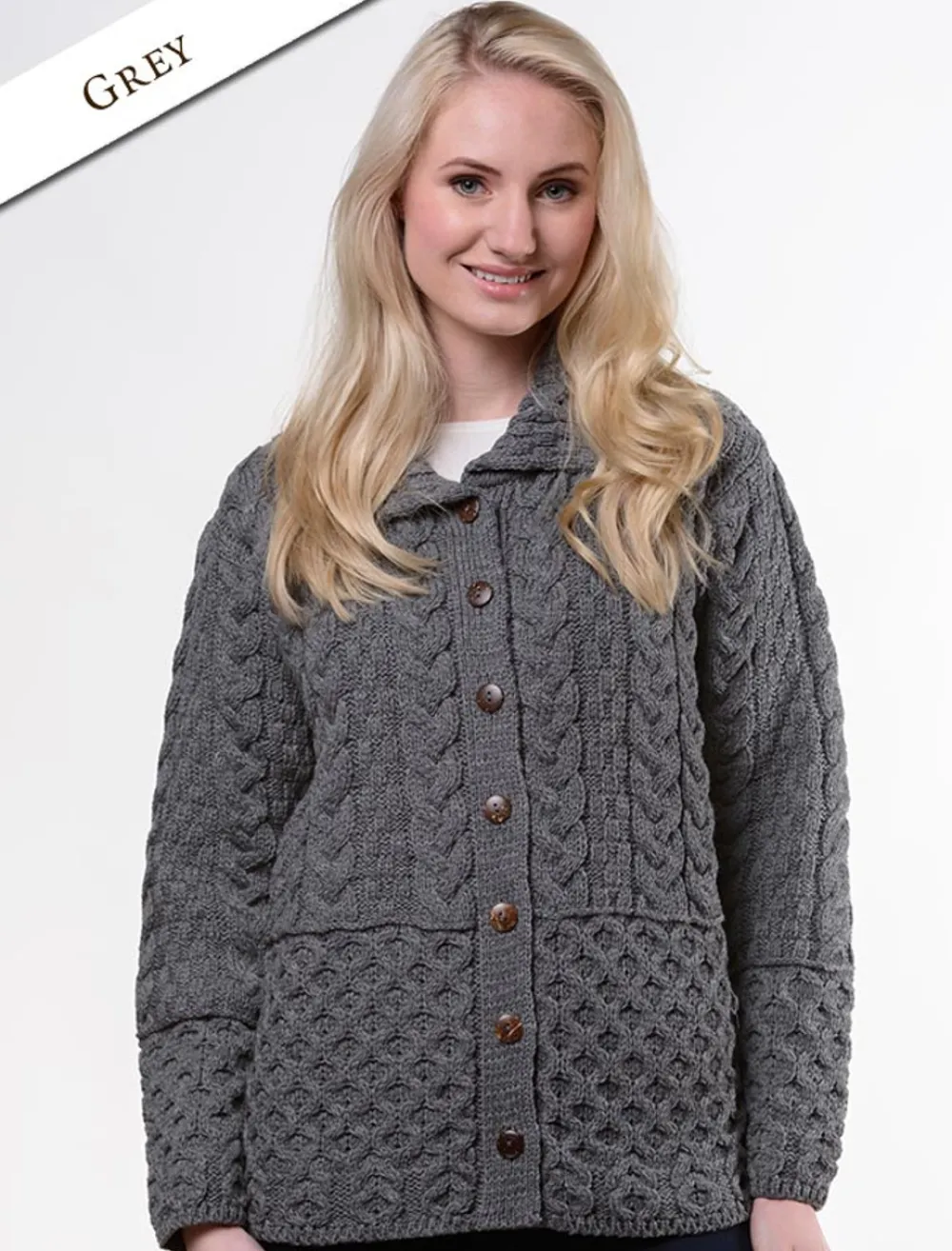 Glenaran Cardigans, Jackets & Coatigans^Honeycomb Button-Up Cardigan