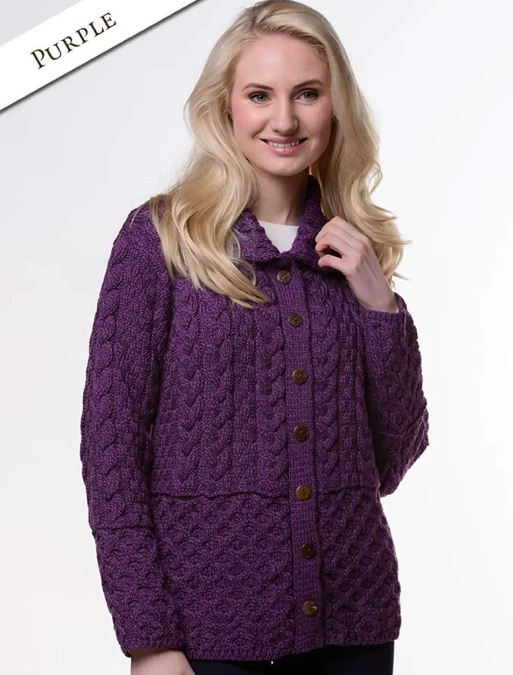 Glenaran Cardigans, Jackets & Coatigans^Honeycomb Button-Up Cardigan