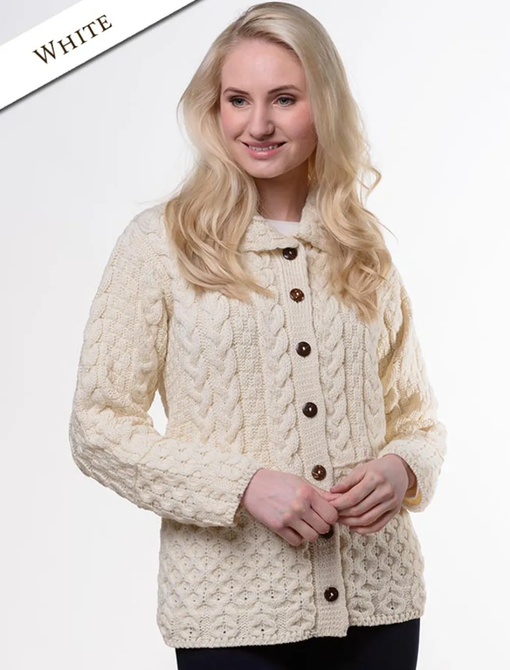 Glenaran Cardigans, Jackets & Coatigans^Honeycomb Button-Up Cardigan