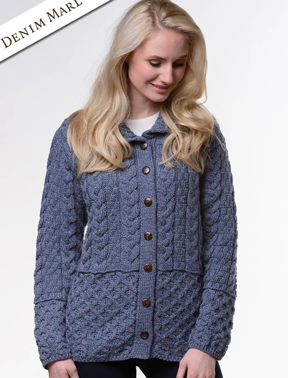 Glenaran Cardigans, Jackets & Coatigans^Honeycomb Button-Up Cardigan