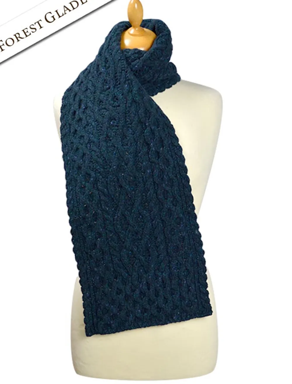 Glenaran Knitted Wool Scarves^Men's Wool Cashmere Aran Honeycomb Scarf