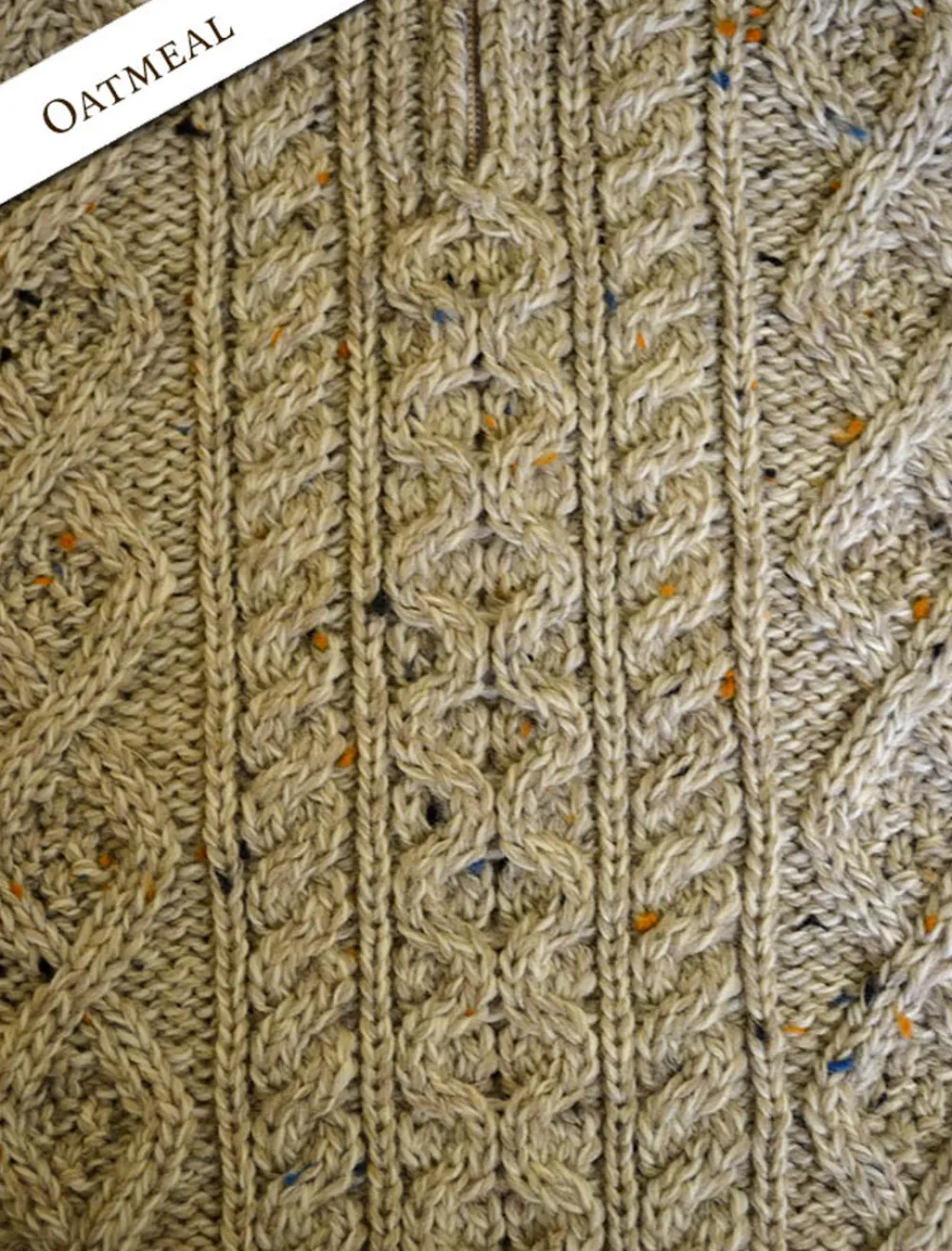 Glenaran Sweaters, Cardigans & Jackets^Kid's Zip Neck Aran Merino Wool Sweater