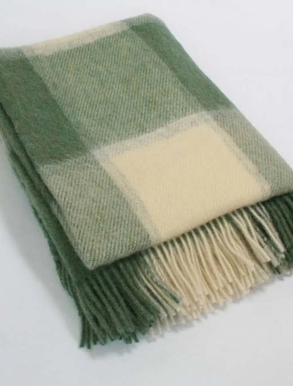 Glenaran Plaid & Tartan Throws^Plaid Wool Throw - Sage Beige