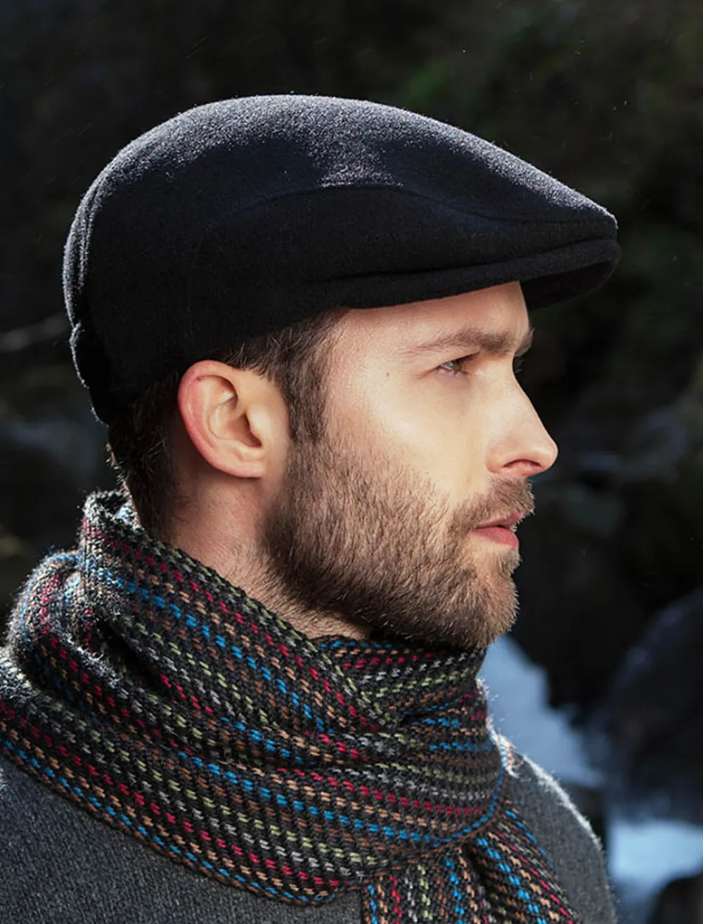 Glenaran Irish Flat Caps^Trinity Flat Cap - Black