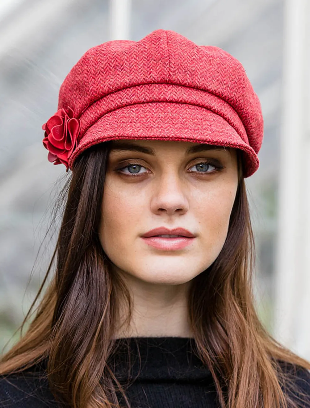Glenaran Caps & Hats^Ladies Tweed Newsboy Hat - Red