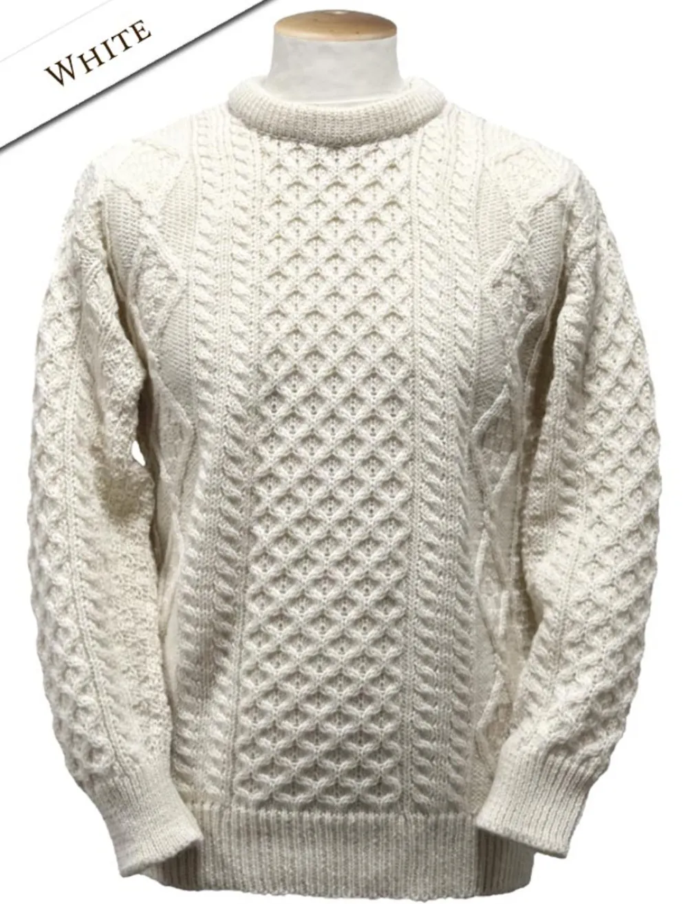 Glenaran Sweaters^Lightweight Traditional Aran Wool Sweater