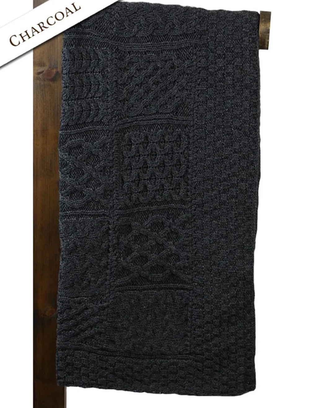 Glenaran Knitted Wool Throws^Aran Patchwork Merino Wool Throw