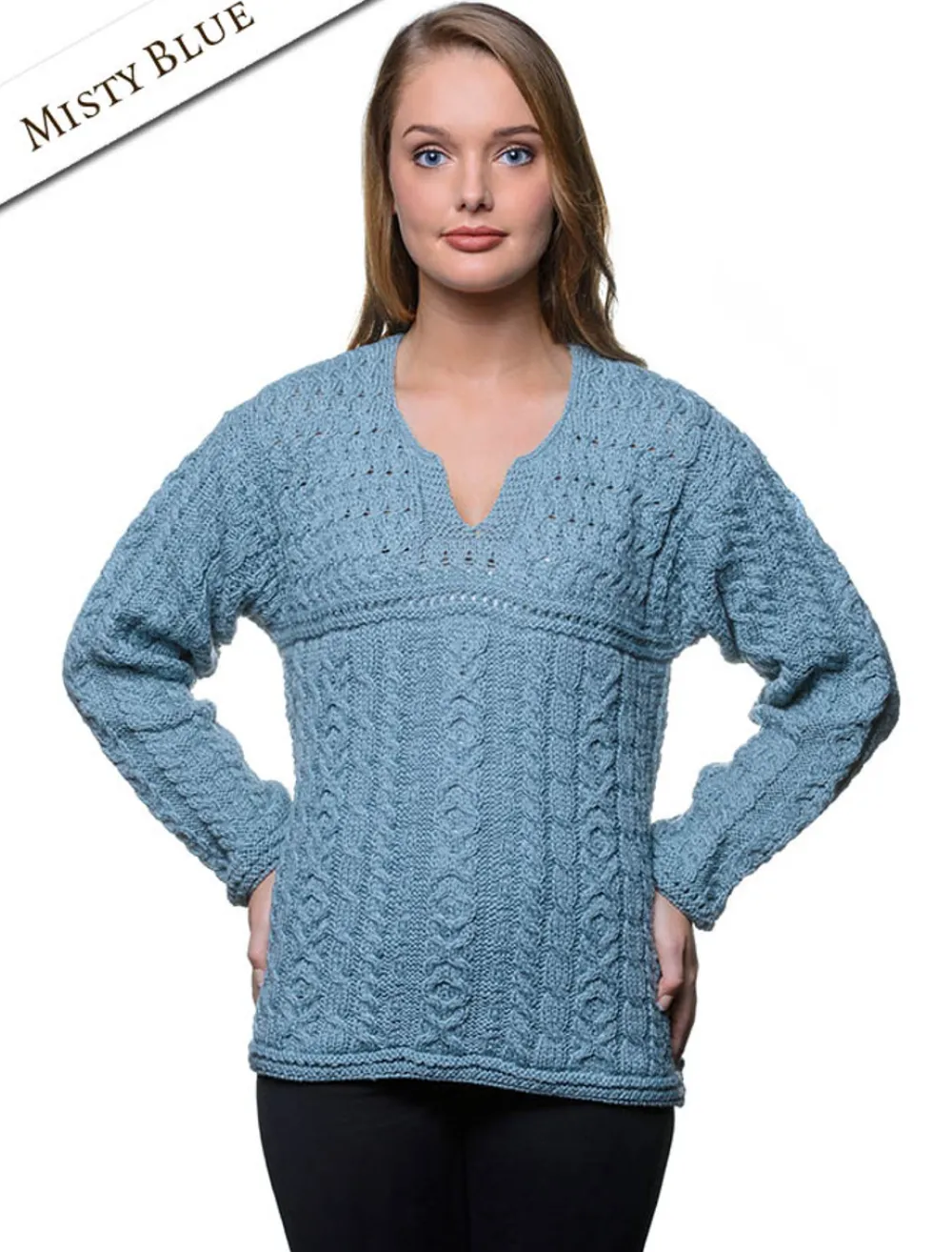 Glenaran Sweaters^Women's Keyhole Crew Neck Sweater