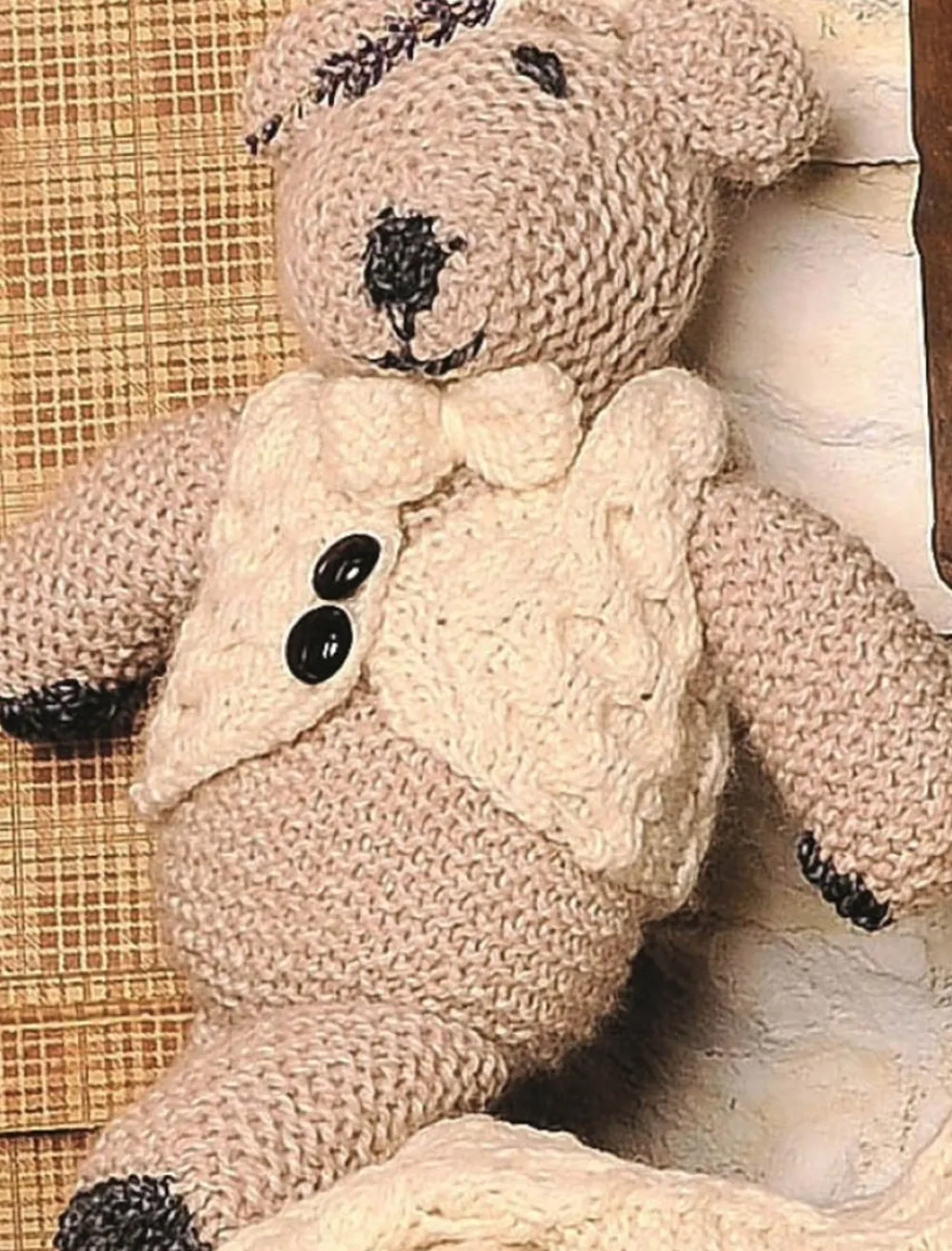 Glenaran Aran Toys^Aran Wool Teddy Bear with Waistcoat and Bow-Tie