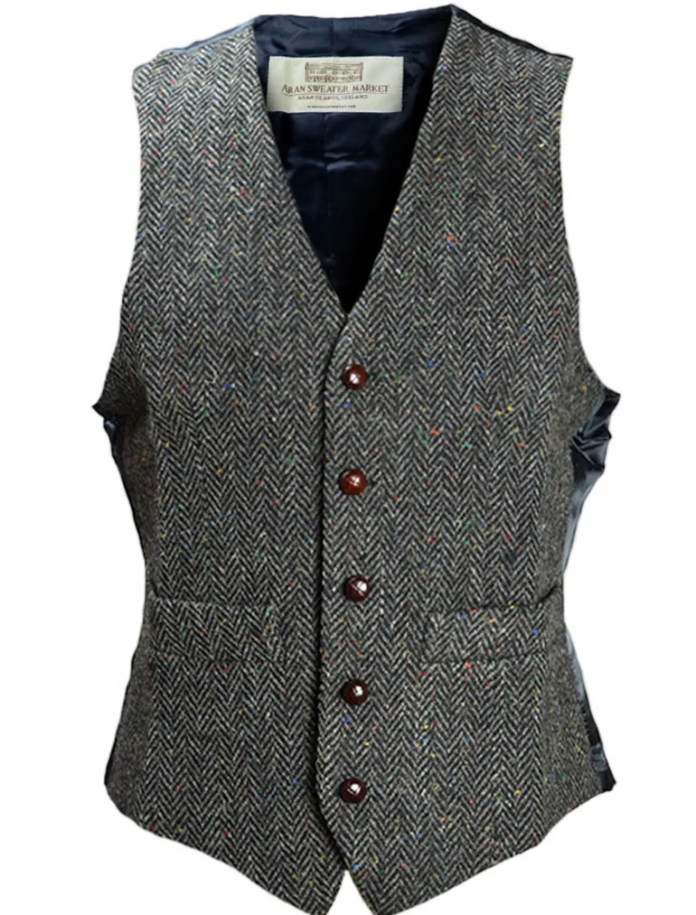 Glenaran Grandfather Shirts And Waistcoats^Donegal Tweed Waistcoat - Charcoal