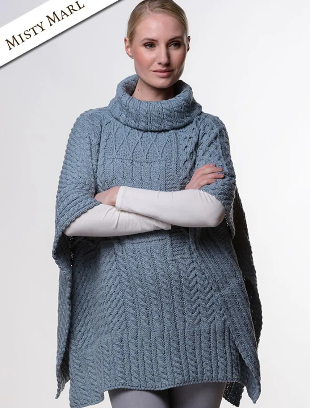 Glenaran Ponchos, Capes & Shawls^Merino Wool Patchwork Poncho with Collar