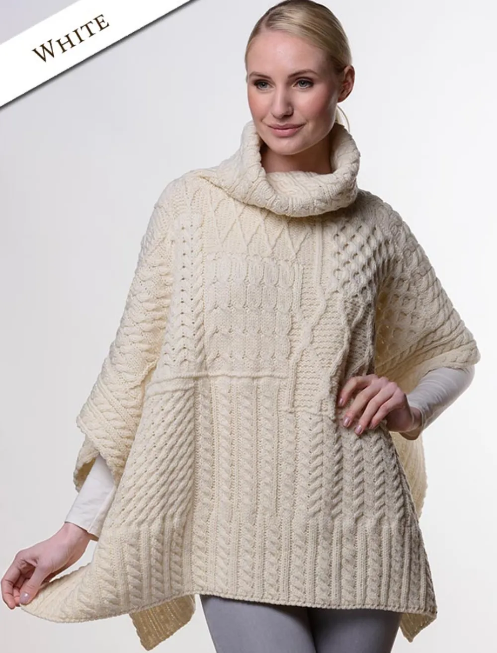 Glenaran Ponchos, Capes & Shawls^Merino Wool Patchwork Poncho with Collar