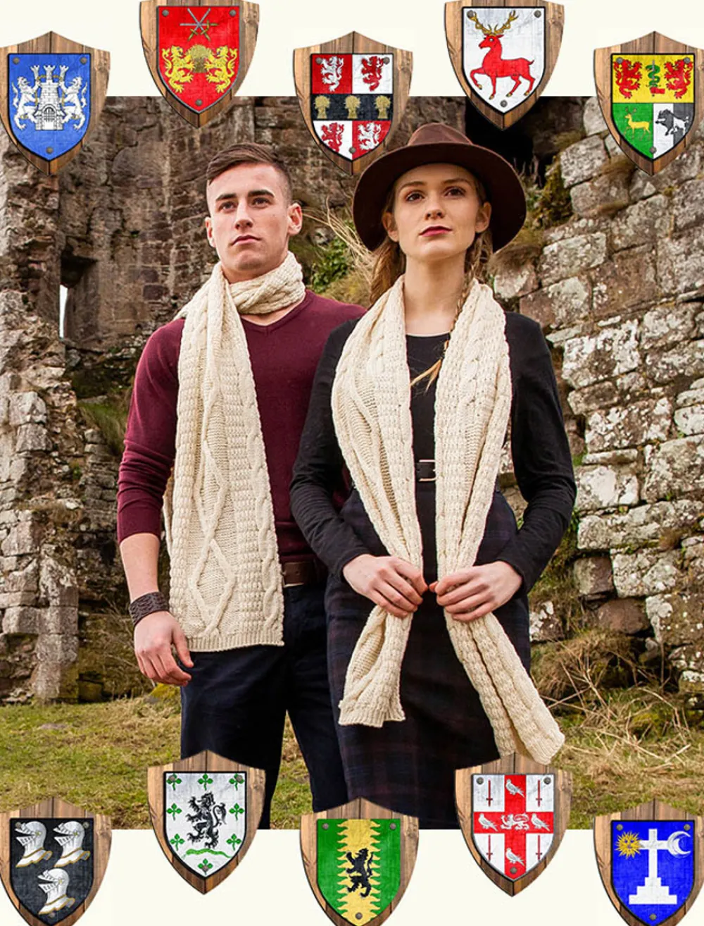 Glenaran Knitted Wool Scarves|Knitted Wool Scarves^Premium ClanAran Scarf - Find Your Clan