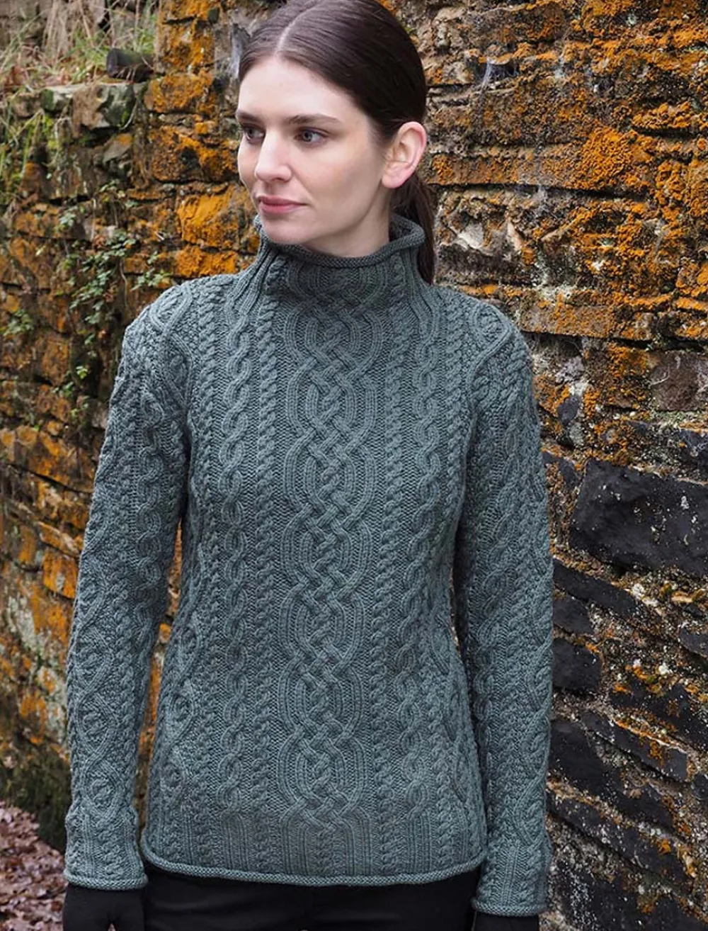Glenaran Sweaters^Super Soft Aran Roll Neck Sweater