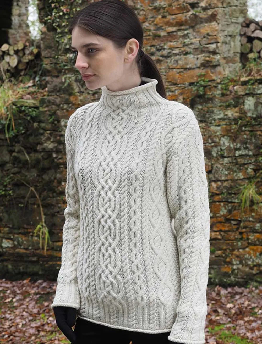 Glenaran Sweaters^Super Soft Aran Roll Neck Sweater