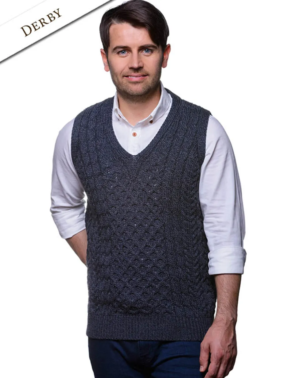 Glenaran Cardigans, Jackets & Coats^V-Neck Aran Slipover