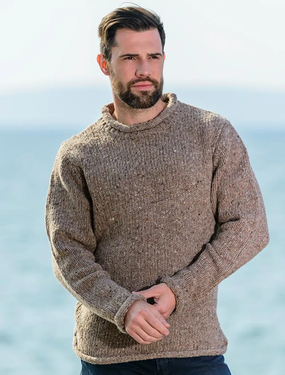 Glenaran Sweaters^Roll Neck Sweater - Fisherman Sweater