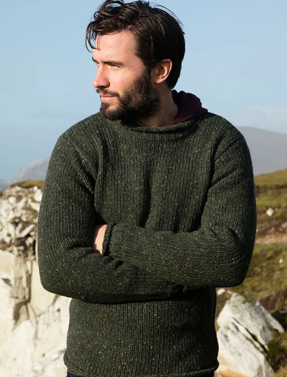 Glenaran Sweaters^Roll Neck Sweater - Fisherman Sweater