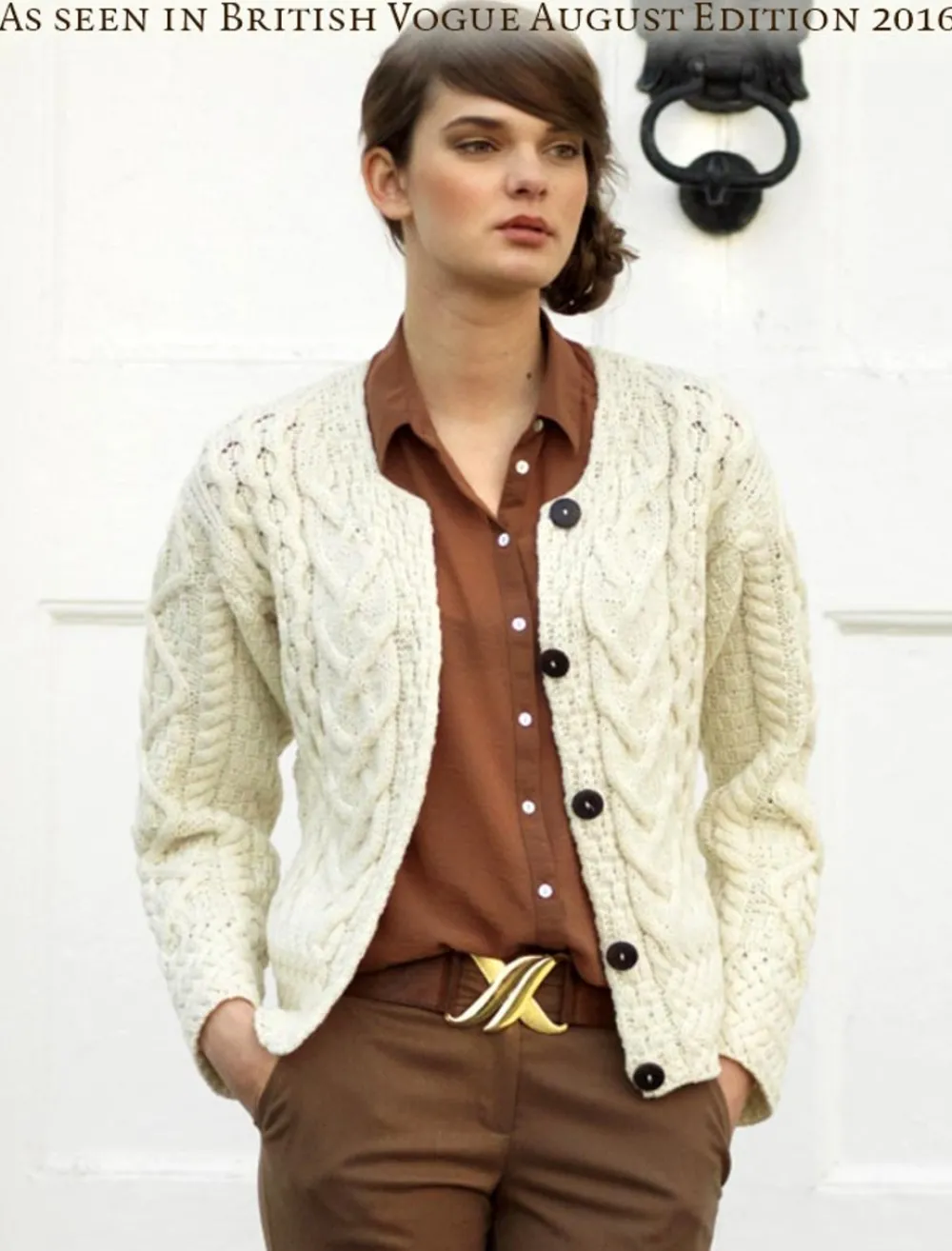 Glenaran Cardigans, Jackets & Coatigans^Aran Cable Knit Cardigan
