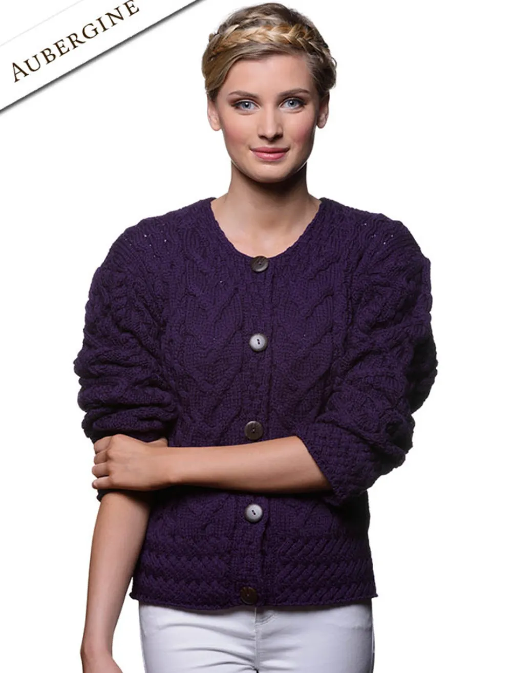 Glenaran Cardigans, Jackets & Coatigans^Aran Cable Knit Cardigan