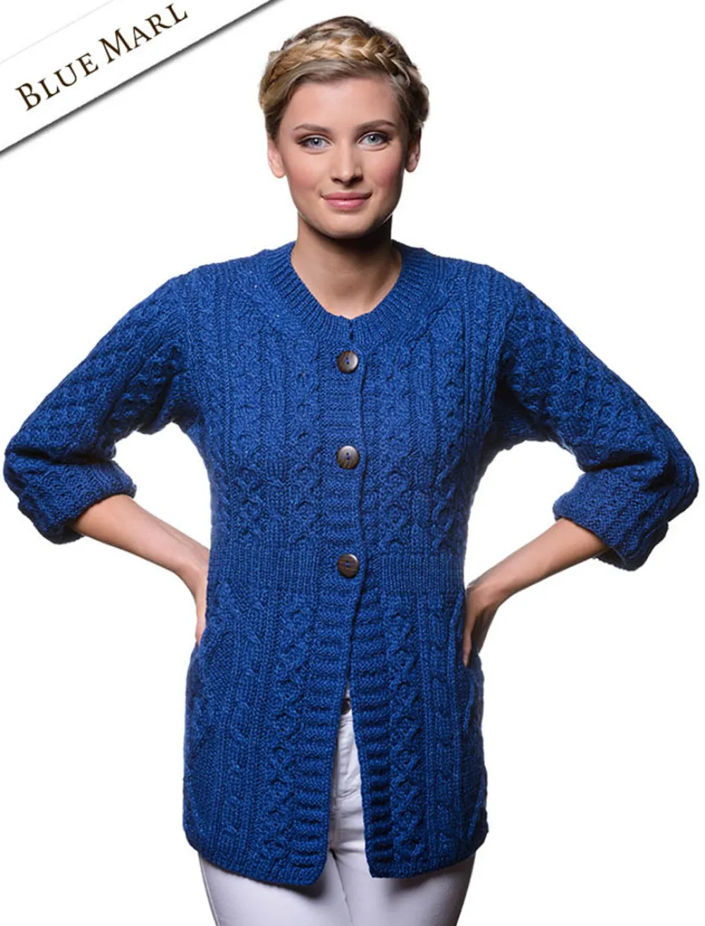 Glenaran Cardigans, Jackets & Coatigans^Women's Merino Wool A-Line Fit Cardigan