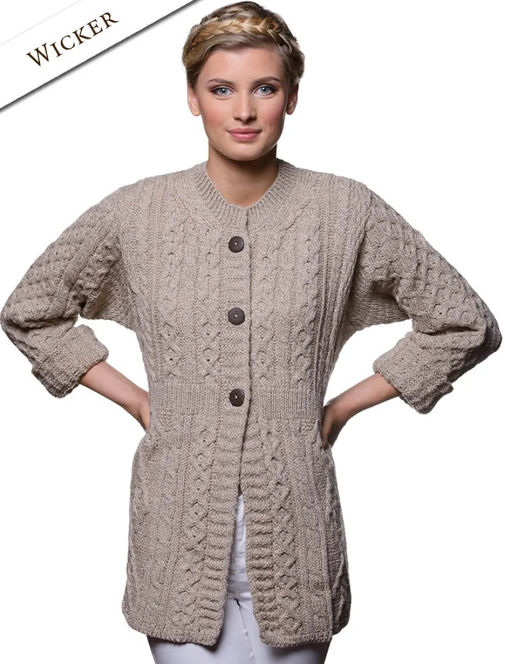 Glenaran Cardigans, Jackets & Coatigans^Women's Merino Wool A-Line Fit Cardigan