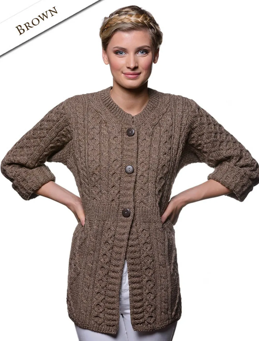 Glenaran Cardigans, Jackets & Coatigans^Women's Merino Wool A-Line Fit Cardigan