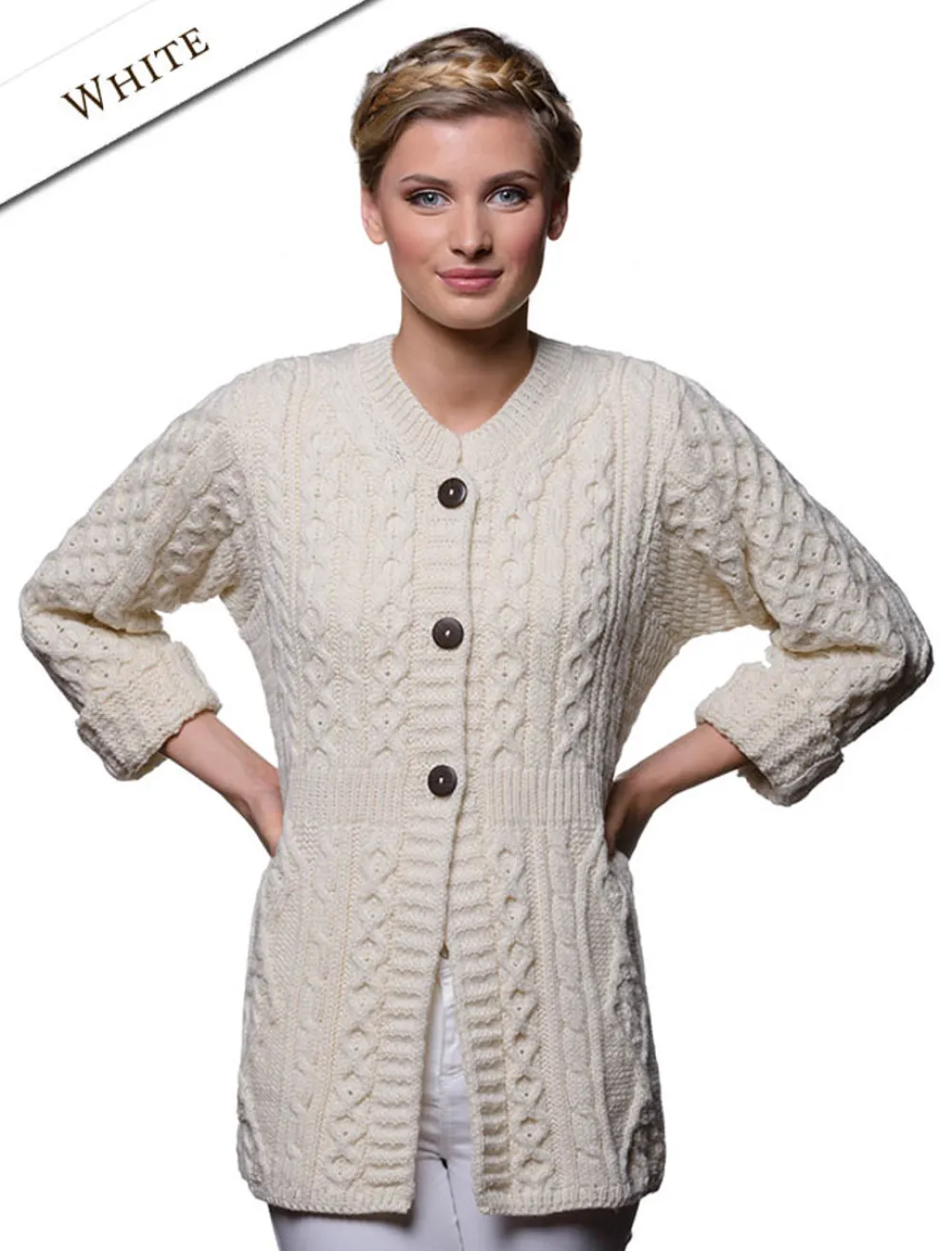 Glenaran Cardigans, Jackets & Coatigans^Women's Merino Wool A-Line Fit Cardigan