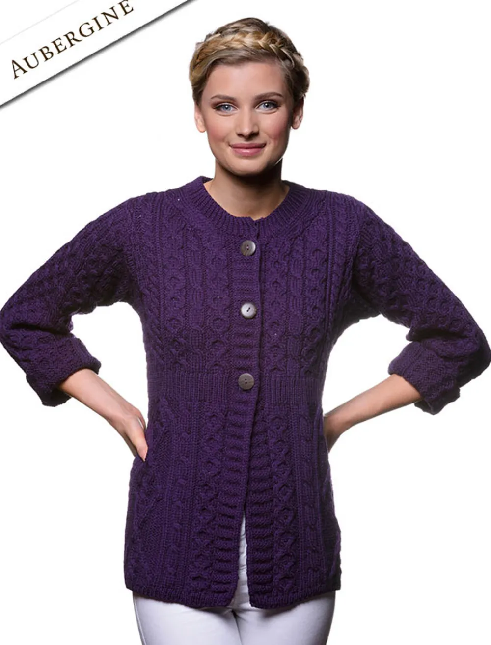 Glenaran Cardigans, Jackets & Coatigans^Women's Merino Wool A-Line Fit Cardigan