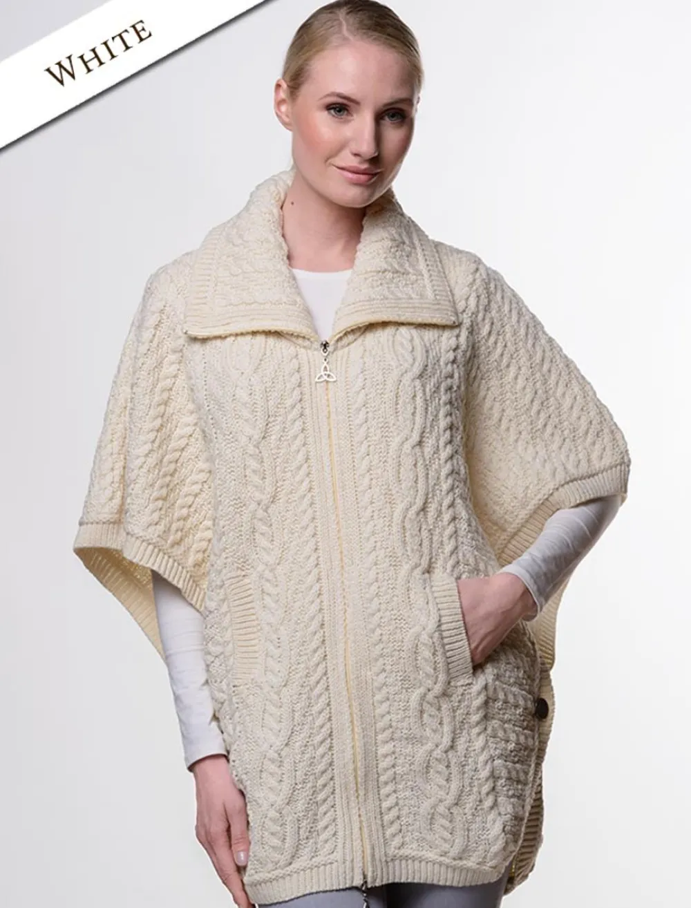 Glenaran Cardigans, Jackets & Coatigans^Batwing Jacket with Celtic Knot Zipper Pull