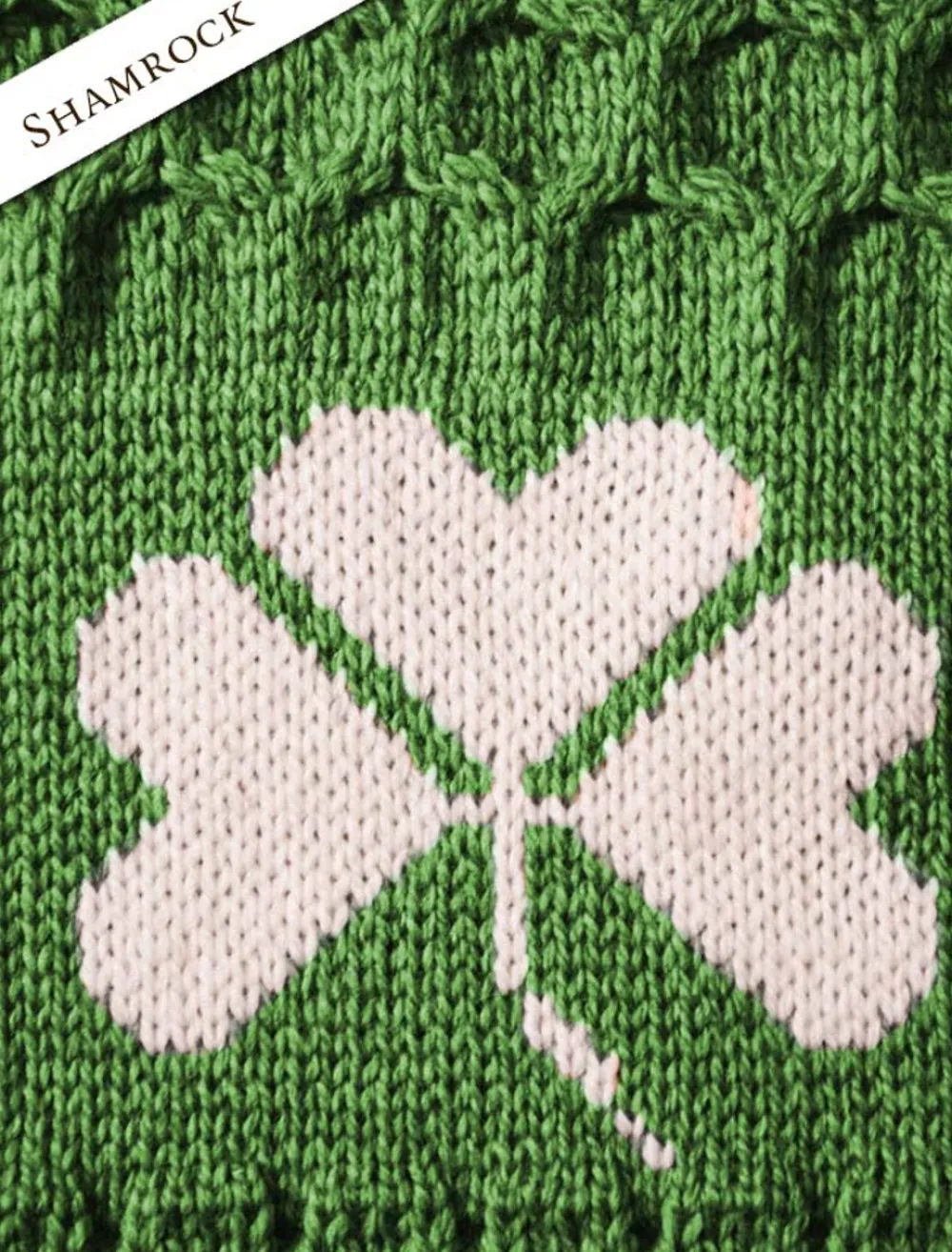 Glenaran Knitted Wool Throws^Medium Merino Shamrock Throw