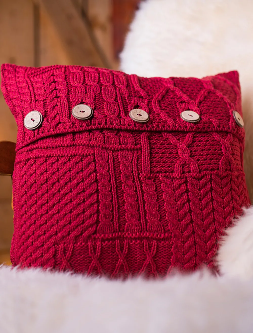 Glenaran Aran Design Homeware^Aran-Knit Cushion Cover