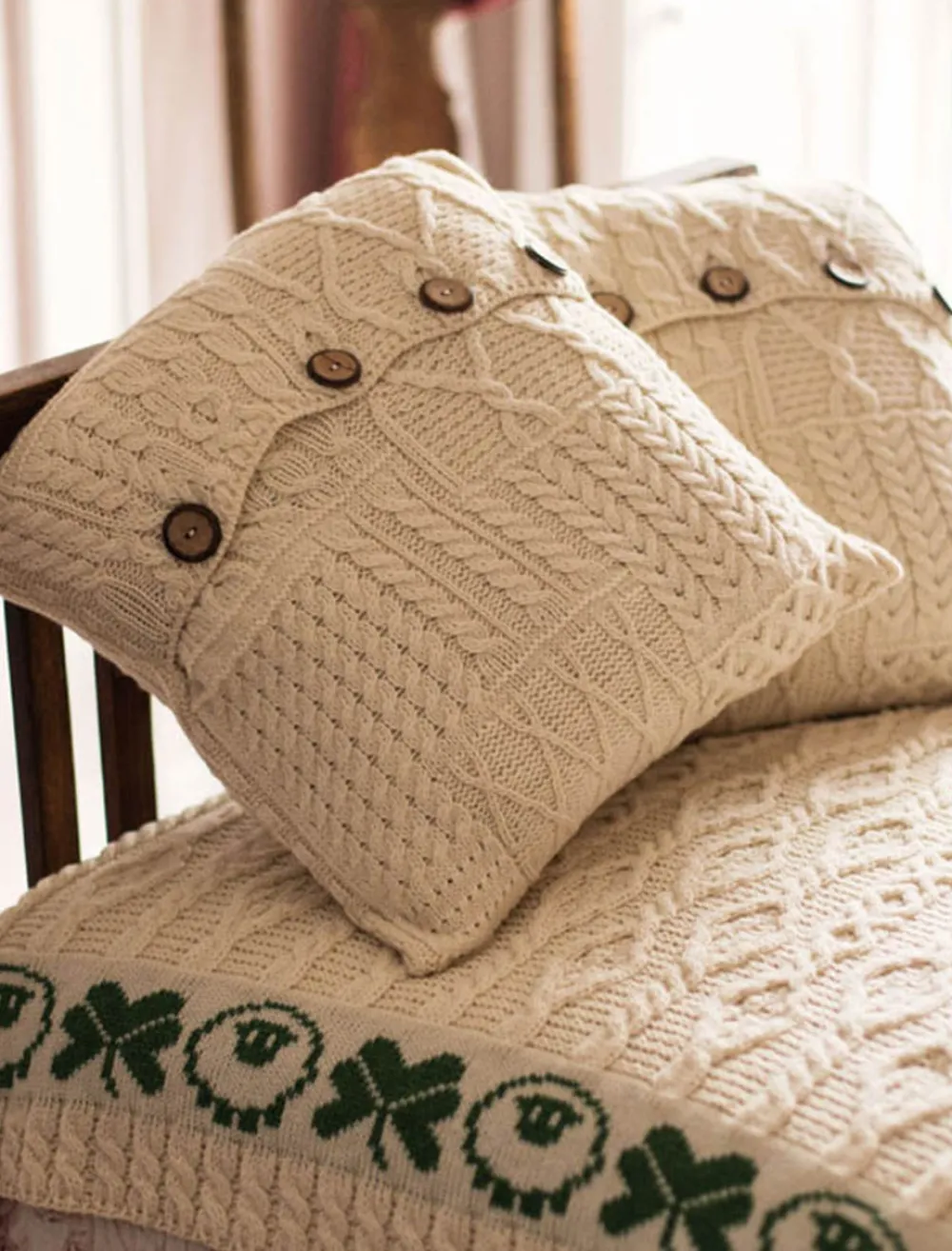 Glenaran Aran Design Homeware^Aran-Knit Cushion Cover
