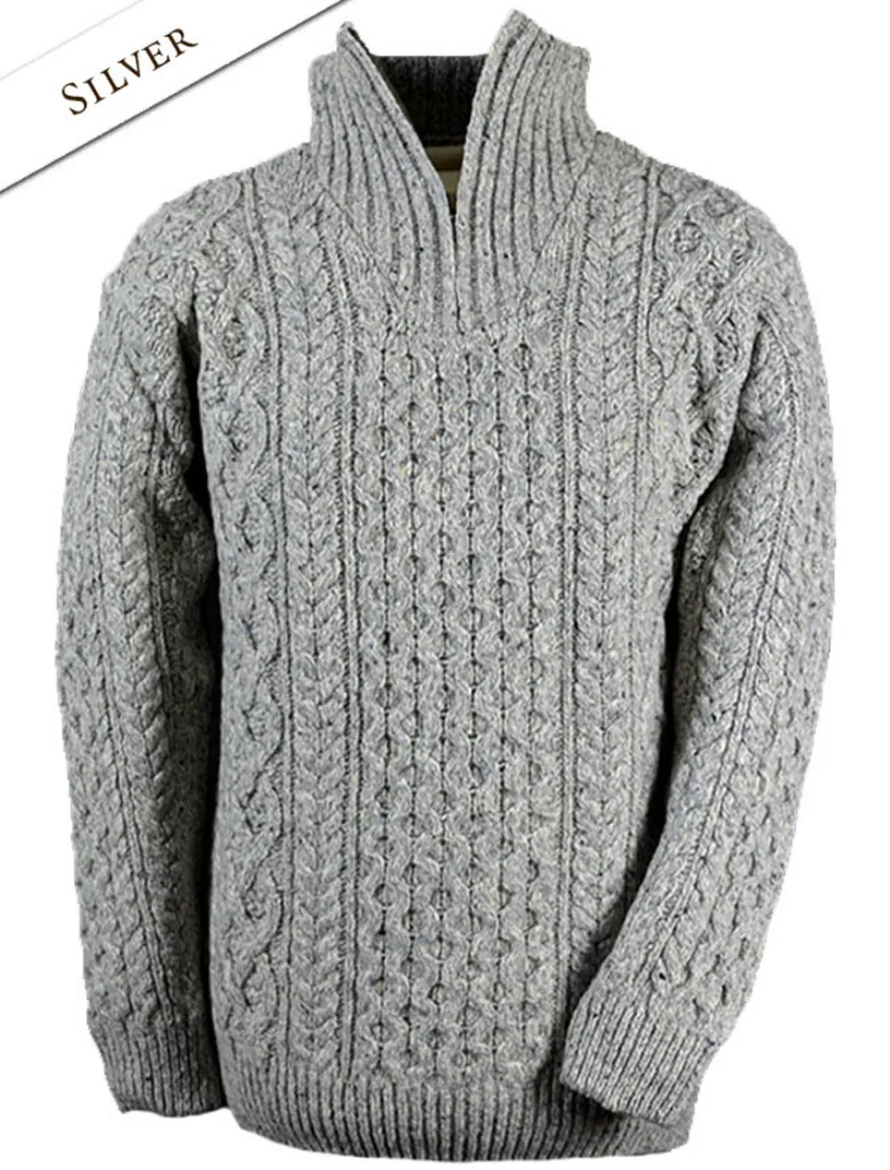 Glenaran Sweaters^Wool Cashmere Aran Troyer Sweater