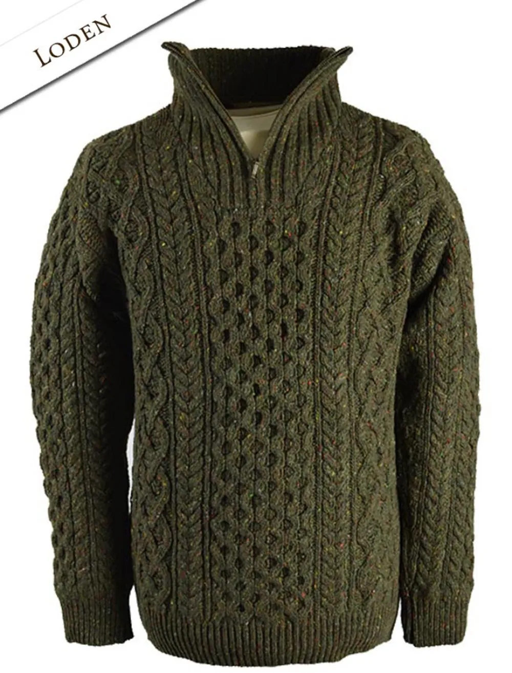 Glenaran Sweaters^Wool Cashmere Aran Troyer Sweater